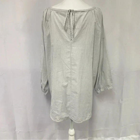Everlane The Ruched Air Blouse Cotton Striped 12 Large - Picture 8 of 13